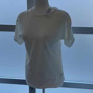 Eterne Ivory Boyfriend Pocket T shirt NWT